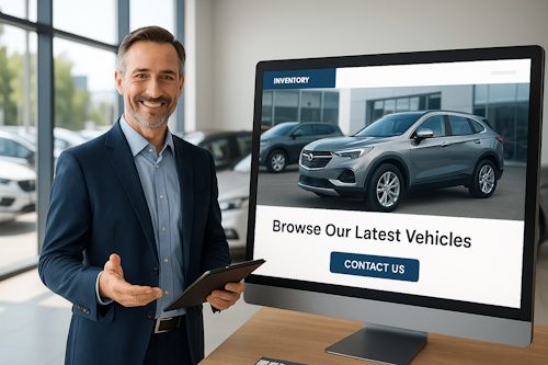 Profesjonell nettside for bilforhandler som viser biler digitalt